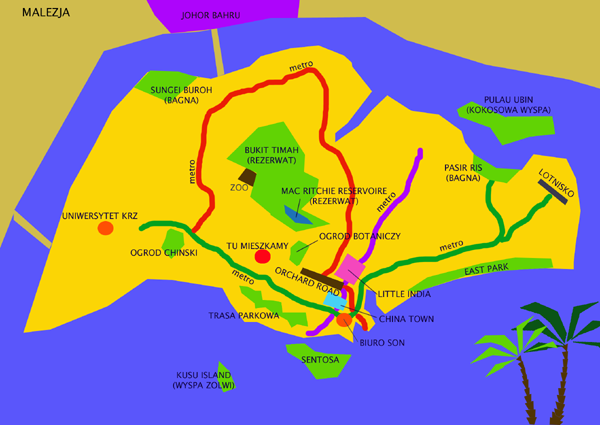 mapa singapur